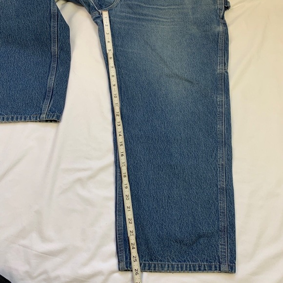 VTG Y2K Carhartt Loose Dungaree Fit B13 DST Skate Blue Jeans 38x26 Cyber Baggy - Picture 4 of 10